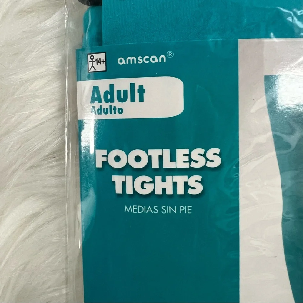 Teal Blue Footless Tights NEW adult one size fits most turquoise